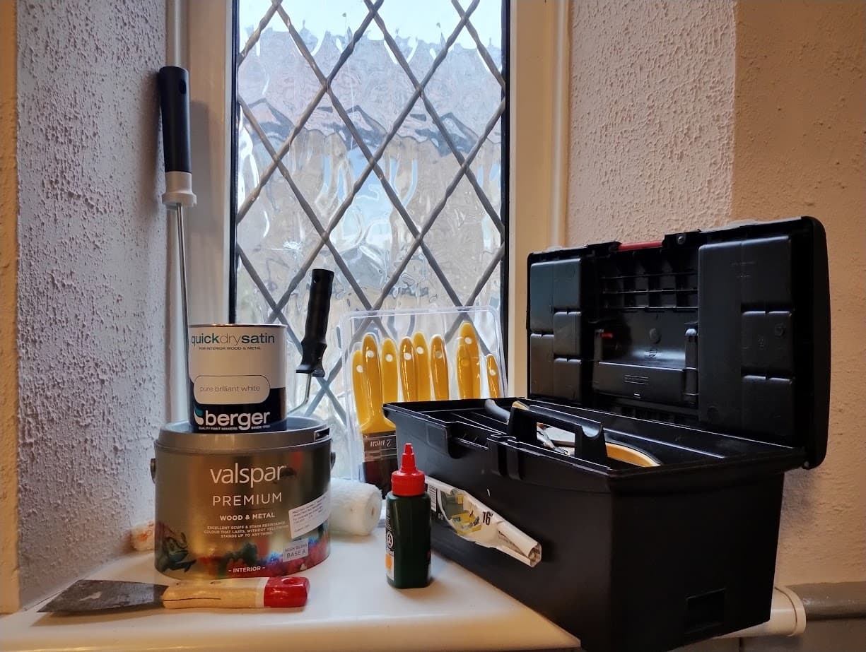 painting tools and toolbox